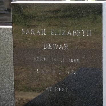 DEWAR Sarah Elizabeth 1888-1978