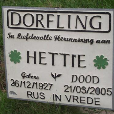 DORFLING Hettie 1927-2005