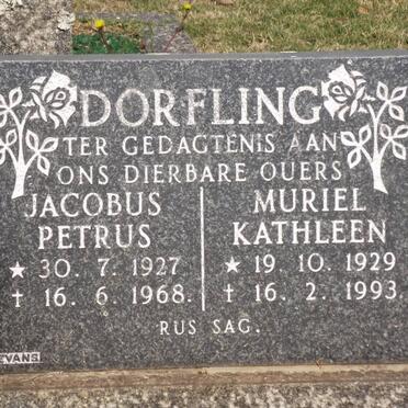 DORFLING Jacobus Petrus 1927-1968 &amp; Muriel Kathleen 1929-1993