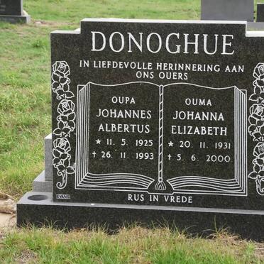 DONOGHUE Johannes Albertus 1925-1993 &amp; Johanna Elizabeth 1931-2000