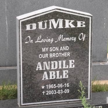 DUMKE Andile Able 1965-2003