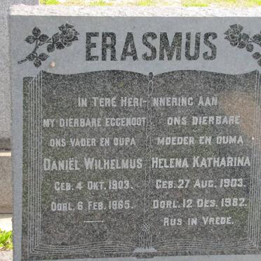 ERASMUS Daniel Wilhelmus 1903-1965 &amp; Helena Katharina 1903-1982