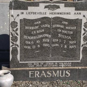 ERASMUS Hendrik 1928-1965 &amp; Sylvia 1929-1965