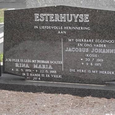 ESTERHUYSE Rina Maria 1951-1988 :: ESTERHUYSE Jacobus Johannes 1919-1971