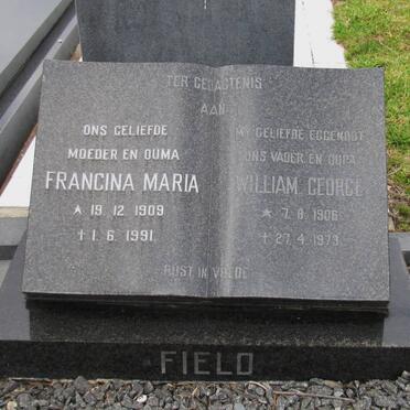 FIELD William George 1906-1973 Francina Maria 1909-1991