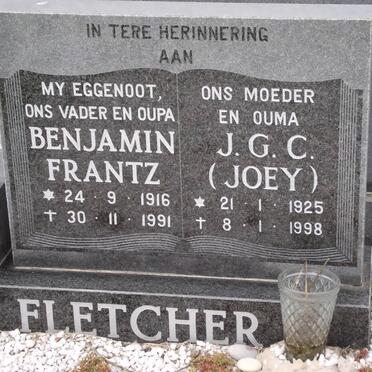 FLETCHER Benjamin Frantz 1916-1991 &amp; J.G.C. 1925-1998
