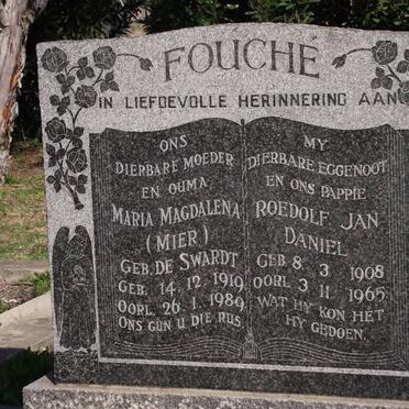 FOUCHE Roedolf Jan Daniel 1908-1965 &amp; Maria Magdalena DE SWARDT 1919-1989