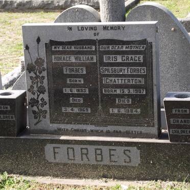 FORBES Horace William 1893-1969 &amp; Iris Grace Spilsbury CHATTERTON 1907-1984