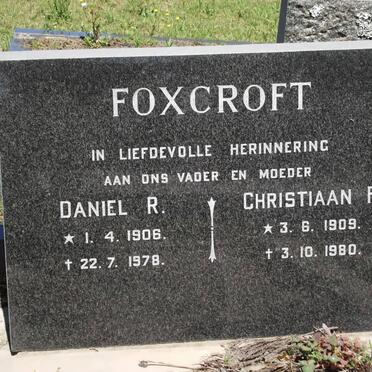FOXCROFT Daniel R. 1906-1978 &amp; Christiaan F. 1909-1980