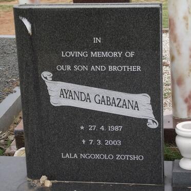 GABAZANA Ayanda 1987-2003