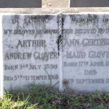 GLOVER Arthur Andrew 1890-1960 &amp; Ann Gertrude Maud 1891-1965