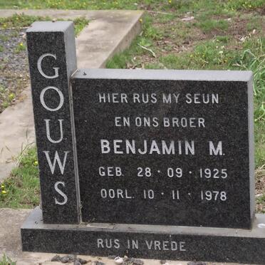 GOUWS Benjamin M. 1925-1978