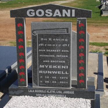 GOSANI Myekeni Runwell 1970-2011