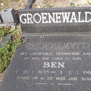 GROENEWALD Ben 1935-1989