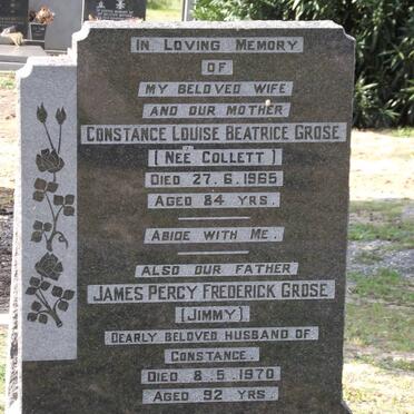 GROSE  James Percy Frederick -1970 &amp; Constance Louise Beatrice COLLETT -1965