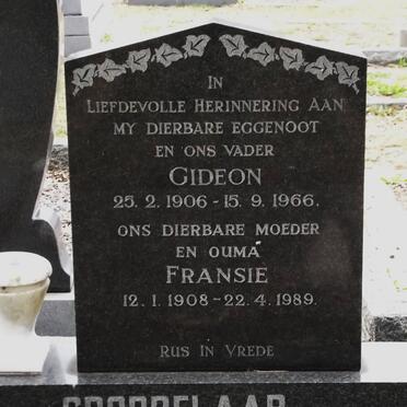 GROBBELAAR Gideon 1906-1966 &amp; Fransie 1908-1989