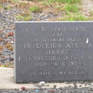 HARRIS Frederika Aletta nee PRETORIUS 1911-1973