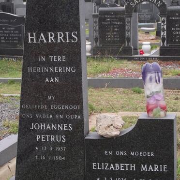 HARRIS Johannes Petrus 1937-1984 &amp; Elizabeth Marie 1936-2002
