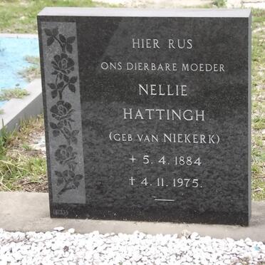 HATTINGH Nellie nee VAN NIEKERK 1884-1975