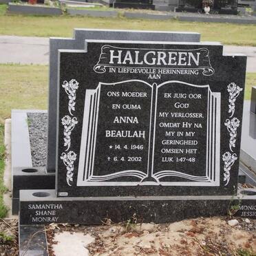 HALGREEN Anna Beaulah 1946-2002