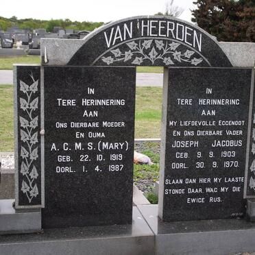 HEERDEN Joseph Jacobus, van 1903-1970 &amp; A.C.M.S. 1919-1987