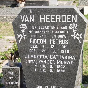 HEERDEN Gideon Petrus, van 1919-1969 :: MERWE Juanetta Catharina, van der 1922-1999