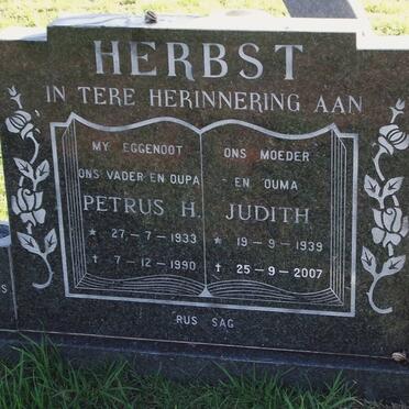 HERBST Petrus H. 1933-1990 &amp; Judith 1939-2007