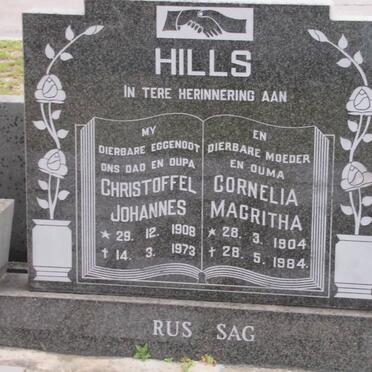 HILLS Christoffel Johannes 1908-1973 &amp; Cornelia Magritha 1904-1984