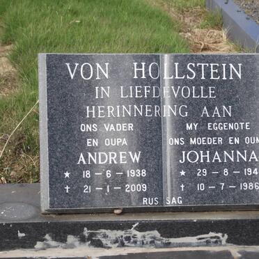 HOLLSTEIN Andrew, von 1938-2009 &amp; Johanna 1941-1986