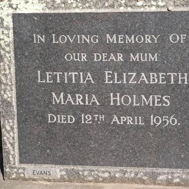 HOLMES Letitia Elizabeth Maria -1956