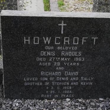 HOWCROFT Denis Rhodes -1963 :: HOWCROFT Richard David 1959-1984