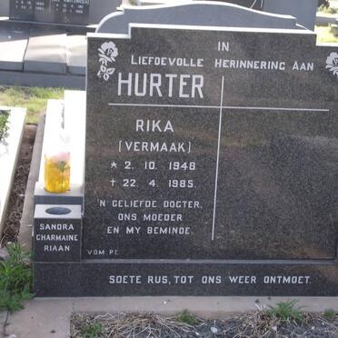HURTER Rika nee VERMAAK 1948-1985