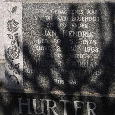 HURTER Jan Hendrik 1878-1963 &amp; Hester Adriana 1891-1977