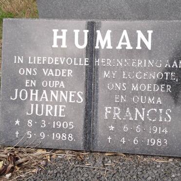 HUMAN Johannes Jurie 1905-1988 &amp; Francis 1914-1983