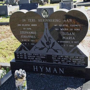 HYMAN Stephanus Johannes 1927-2001 &amp; Susan Maria 1927-1984
