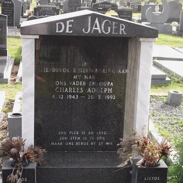 JAGER Charles Adolph, de 1943-1992