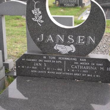 JANSEN Jan S. 1930-1993 &amp; Catharina M.H. 1933-