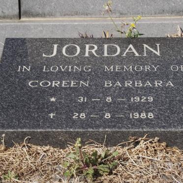 JORDAN Coreen Barbara 1929-1988