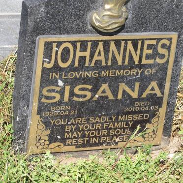 JOHANNES Sisana 1925-2010