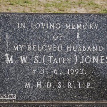 JONES M.W.S 1919-1993