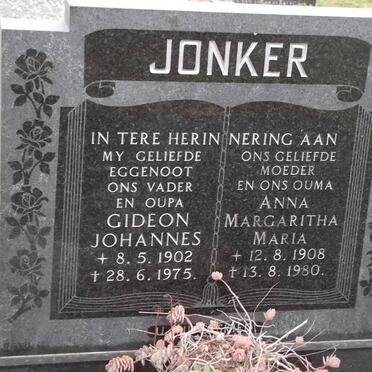 JONKER Gideon Johannes 1902-1975 &amp; Anna Margaritha Maria 1908-1980
