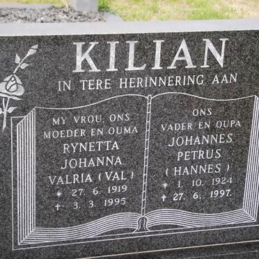 KILIAN Rynetta Johanna Valria 1919-1995 &amp; Johannes Petrus 1924-1997