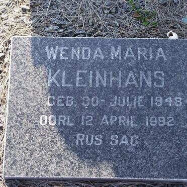KLEINHANS Wenda Maria 1948-1992