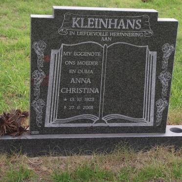 KLEINHANS Anna Christina 1923-2001