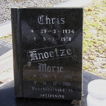 KNOETZE Chris 1934-1978 &amp; Marie 1936-1981