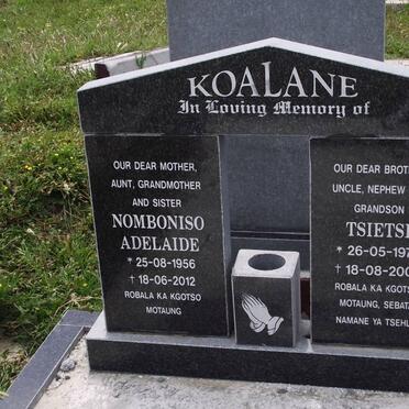KOALANE Nomboniso Adelaide 1956-2012 :: KOALANE Tsietsi 1979-2005