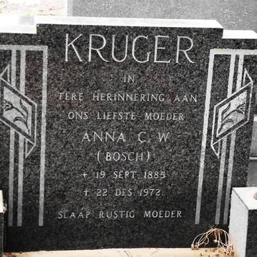 KRUGER Anna C.W. nee BOSCH 1885-1972