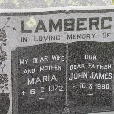 LAMBERG Maria 1909-1972 &amp; John James 1915-1990