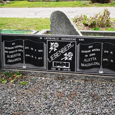 LIEBENBERG Albertus Johannes 1895-1971 &amp; Aletta Magdalena 1903-1978 
