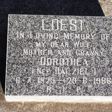 LOEST Dorothea nee DALZIEL 1925-1986